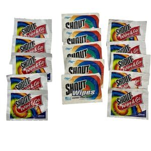15 Vintage Shout Wipe & Go Instant Stain Remover Towelette Packets 1997 and 2008